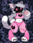  :3 anthro clothing domestic_cat felid feline felis female fur grey_body grey_fur grey_hair grey_tuft hair humanoid inner_ear_fluff machine mammal navel pawpads paws pink_clothing pink_inner_ear pink_pawpads protogen solo sticker stickers stickers_on_body tuft unknown_artist white_body white_fur white_inner_ear_fluff white_tuft 