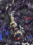  abyss_kiryu anal anal_penetration bdsm black_body bodily_fluids bondage bound cum cum_inside cum_on_face cum_on_own_face cum_on_self dragon forced genital_fluids genitals hi_res male penetration penis rape sex slit solo tentacle_sex tentacles wings yellow_eyes 