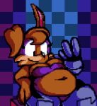  animated anthro archie_comics belly_slapping brown_body brown_fur bunnie_rabbot checkered_background cybernetics cyborg digital_media_(artwork) female fur long_ears machine overweight overweight_anthro overweight_female pattern_background pink_inner_ear pixel_(artwork) pixel_animation sega simple_background slap slapping_self solo sonic_the_hedgehog_(archie) sonic_the_hedgehog_(comics) sonic_the_hedgehog_(series) speedsmygame1 