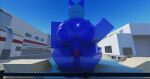  blue_slime female gemmale genitals goo_creature hi_res kaiju_paradise macro mask pussy roblox slime tail thick_tail thick_thighs translucent translucent_body wide_hips 