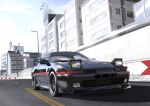  car cloud commission english_commentary highres motor_vehicle no_humans original real_world_location reflection sei_illustrations shadow sky sports_car tokyo_(city) toyota toyota_supra toyota_supra_mk_iii vehicle_focus 