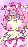  &lt;3 anthro bell bell_collar big_breasts bottle breasts clitoris clitoris_piercing clothing collar container costume english_text female generation_3_pokemon genital_piercing genitals hair handwear hi_res horn huge_breasts legwear lewdchuu_(artist) nintendo nipple_piercing nipples piercing pink_hair pink_nipples pokemon pokemon_(species) purple_eyes pussy ribbons skitty solo star stockings text thick_thighs yellow_body 