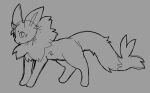  2023 ambiguous_gender digitigrade dipstick_tail eevee eeveelution feral forked_tail generation_1_pokemon grey_background greyscale head_tuft hi_res hybrid long_tail luxx mane markings monochrome nintendo pokemon pokemon_(species) quadruped side_view simple_background sketch solo tail tail_markings tail_tuft tuft unusual_anatomy unusual_tail vaporeon 