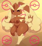  2023 anthro areola barely_visible_genitalia barely_visible_pussy bigdon1992 bottom_heavy breasts brown_body digital_media_(artwork) eyelashes female fingers generation_4_pokemon genitals hi_res huge_hips huge_thighs long_ears looking_at_viewer lopunny nintendo nipples pink_eyes pink_nose pokemon pokemon_(species) pussy short_stack solo thick_thighs wide_hips 