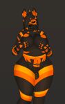  anthro areola ball_tuft balls black_body black_fur black_lips black_sclera breasts canid canine curvy_figure fox fur genitals glans gusta gynomorph hair hi_res highlights_(coloring) holding_breast intersex lips mammal markings naranja_(gusta) nipples nude orange_areola orange_eyes orange_glans orange_highlights orange_markings orange_nipples orange_stripes penis slightly_chubby solo striped_genitalia striped_penis stripes thick_thighs tuft voluptuous wide_hips 