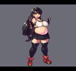  1girl breasts commentary_request commission covered_nipples final_fantasy long_hair low-tied_long_hair pixel_art plump skeb_commission solo thick_thighs thighs tifa_lockhart yumura_kino 
