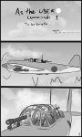  absurd_res aircraft anthro boganafoganasee_(artist) bomb clothing cloudscape comic contrail dragon duo explosives female flying fur furred_dragon gaijin_entertainment georgia_nim_coaler grey_body hi_res male monochrome onomatopoeia simple_background sky sound_effects sun text war_thunder warfare_machine yokosuka_d4y 