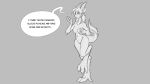 16:9 anthro breasts claws dialogue dragon english_text female genitals horn human_to_anthro nipples nude pussy scalie sketch small_breasts solo species_transformation speech_bubble standing tail tail_tuft text toe_claws transformation tuft watsup widescreen wingless_dragon 