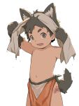  1suke 4_fingers animal_arms animal_humanoid arm_tattoo bottomwear brown_body brown_eyes brown_fur brown_hair canid canid_humanoid canine canine_humanoid child claws clothed clothing cute_fangs fingers forehead_tattoo fur hair hi_res human_and_animal_ears humanoid inner_ear_fluff leg_tattoo loincloth looking_at_viewer male mammal mammal_humanoid multi_ear navel open_mouth shoulder_tattoo solo tail tattoo thigh_tattoo topless topless_male towel translucent translucent_clothing tuft wet wolf_humanoid wristband young 