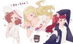  1girl 3girls absurdres blonde_hair brown_hair hair_down highres jacket long_hair looking_at_viewer multiple_girls okumura_haru open_mouth persona persona_5 persona_5_scramble:_the_phantom_strikers ponytail red_eyes red_hair short_hair smile takamaki_anne tsubsa_syaoin yoshizawa_kasumi 