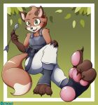  3_toes absurd_res anthro arrow_(weapon) belt belt_pouch canid canine clothing feet female fleet_(dungeons_of_aether) footwear fox green_eyes hi_res mammal mhicky93 pawpads quiver ranged_weapon smile smiling_at_viewer socks soles solo stirrup_socks toe_curl toe_scrunch toes weapon 