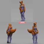  absurd_res anthro bambookat canid canine claws clothing disney female fox fox_tail hi_res legwear maid_marian mammal medieval medieval_clothing robin_hood_(disney) solo standing stockings 