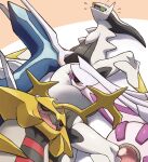  2020 arceus belly big_belly blue_body blush bodily_fluids dialga drooling eyes_closed feral generation_4_pokemon giratina group head_on_belly hi_res legendary_pokemon lying lying_on_another nintendo on_back on_front on_ice_(artist) palkia pokemon pokemon_(species) saliva simple_background size_difference sweat sweatdrop white_body 