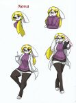  absurd_res anthro big_breasts blonde_hair bottomwear breasts clothing fan_character female hair hi_res legwear miniskirt nova_(disambiguation) pace-maker skirt small_waist solo sweater thigh_highs topwear wide_hips 