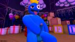  3d_(artwork) balls big_balls blue_(rainbow_friends) blue_body crown digital_media_(artwork) erection genitals headgear hi_res humanoid male masturbation nsg_editor open_mouth penis rainbow_friends roblox sitting sitting_on_ground solo source_filmmaker tongue tongue_out 