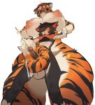  anthro arknights balls black_body black_fur blush bodily_fluids breasts cum cumshot dominant dominant_female duo ejaculation felid female fur genital_fluids genitals hi_res hypergryph male male/female mammal nipples orange_body orange_eyes orange_fur pantherine sex size_difference smaller_male striped_body striped_fur stripes studio_montagne tail tail_around_penis tail_fetish tail_play tail_sex tailjob tiger utterangle waaifu_(arknights) 