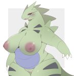  anotherbearsimp anthro areola big_breasts blush breasts claws female generation_2_pokemon genitals hi_res looking_at_viewer mammal nintendo nipples nude pokemon pokemon_(species) pussy simple_background smile solo tyranitar 