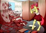  absurd_res anthro apple_bloom_(mlp) bathroom blood bodily_fluids cenobite chain duo equid equine female friendship_is_magic gore halloween hasbro hellraiser hi_res holidays horse leather male mammal muscular my_little_pony pony sweetie_belle_(mlp) terror torture zooshi 