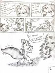  bodily_fluids canid canine comic cute_expression cute_eyes duo female feral hi_res hurry male mammal rodent running sad sciurid speech_bubble tears text tree_squirrel yordraw 