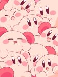  :t black_eyes blush_stickers clone closed_eyes commentary_request dot_mouth drooling harukui kirby kirby_(series) mouth_drool one_eye_closed open_mouth pink_background pink_theme simple_background smile solid_oval_eyes too_many v-shaped_eyebrows 