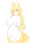  anthro big_breasts blush breasts butt canid canine canxue canxue_(character) female feral fingers fox fur hair hi_res holyhorizon humanoid long_hair mammal nipples nude pawpads portrait sex smile solo tail text young 