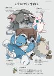  :d blastoise claws commentary_request exeggutor fangs golem_(pokemon) green_eyes grey_background no_humans ohhhhhhtsu open_mouth pokemon pokemon_(creature) poliwrath primeape red_eyes smile tongue translation_request wigglytuff 
