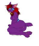  absurd_res anthro f-r95 felid feline female fur green_eyes hi_res hioshiru lynx mammal purple_body purple_fur purple_lynx solo 