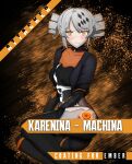  absurdres angry ass black_jacket blush breasts elmirfromabyss grey_hair highres jacket karenina:_ember_(machina)_(punishing:_gray_raven) karenina:_ember_(punishing:_gray_raven) karenina_(punishing:_gray_raven) leotard mechanical_parts open_clothes open_jacket orange_eyes pout punishing:_gray_raven small_breasts 