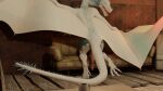  absurd_res bethesda_softworks cabin dragon erection fallout feet feral furniture genitals hi_res ice legnax male pawpads paws penis pose raised_leg relaxed_expression relaxing scales scalie sofa solo spread_toes spread_wings toes white_body wings 