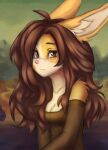  anthro elronya fan_character female freckles hair lagomorph leporid long_hair long_tail mammal portrait rabbit ronya solo suvi_(elronya) tail 