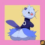  1:1 2023 angry annoyed anthro anus balls big_butt blue_body butt clothed clothing crossed_arms darknsfwindie dewott digital_media_(artwork) fan_character fur generation_5_pokemon genitals hair head_tuft hi_res jacket looking_at_viewer looking_back male mammal mustelid nintendo otter pokemon pokemon_(species) simple_background sitting solo t.j._dewott tail thick_thighs topwear tuft wide_hips 