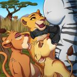  anthro ball_lick balls belly bodily_fluids breasts disney equid equine felid fellatio female genitals group jace_apollo kiara kovu licking lion male male/female mammal nude oral pantherine penile saliva sex sky stripes the_lion_king tiifu tongue tongue_out vitani voyeur zebra zuri_(tlg) 