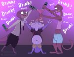  absurd_res alcohol anthro beer belly beverage canid canine clothed clothing disney drinking duke_weaselton eyewear female fennec finnick_(zootopia) fox funnel glasses glup hi_res male mammal mintsfresh69 mustelid musteline navel otter party sam_(zootopia+) swallowing tail true_musteline weasel zootopia 