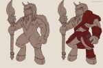  armor blizzard_entertainment bloodthorn bovid bovine european_mythology fur greek_mythology hi_res hooves horn just_a_quick_wip_of_my_tauren male mammal minotaur muscular mythology naughty_ram solo tauren warcraft weapon 