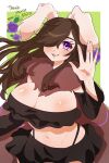  &lt;3 2023 2:3 animal_humanoid arthropod arthropod_humanoid big_breasts black_clothing breasts brown_hair brown_wings cleavage clothed clothed_female clothed_humanoid clothing english_text eyebrow_through_hair eyebrows eyelashes female garyu410 gesture glistening glistening_body glistening_breasts glistening_eyes glistening_skin hair half-length_portrait heart_after_text hi_res humanoid insect insect_humanoid lepidopteran lepidopteran_humanoid long_hair looking_at_viewer miu_xanna_(nofacelord) moth_humanoid navel one_eye_obstructed portrait purple_eyes signature simple_background skimpy smile smiling_at_viewer solo text translucent translucent_hair waving waving_at_viewer wings 