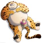  absurd_res anthro balls benjamin_clawhauser cheetah dessert disney doughnut erection ethancostas eyes_closed felid feline food genitals hi_res invalid_tag looking_pleasured male mammal masturbation nude overweight overweight_anthro overweight_male pawpads penile penis ring_vibrator sex_toy smile solo teeth teeth_showing vibrator vibrator_on_penis zootopia 