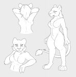  anthro creature71 egyptian felid feline female greyscale hi_res lion mammal monochrome nude pantherine sketch_page solo thick_thighs 