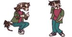  animated anthro bottomwear clothed clothing denim denim_bottomwear denim_clothing domestic_ferret footwear fully_clothed guncht human jeans jerry_(guncht) male mammal mustelid musteline open_mouth open_smile pants shirt shoes smile solo topwear true_musteline weasel 