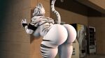  3d_(artwork) against_surface against_wall anthro big_butt blue_eyes breasts bubble_butt butt digital_media_(artwork) felid female hi_res huge_butt kyleroo looking_at_viewer mammal muscular muscular_female nude outside pantherine petruz_(copyright) presenting presenting_hindquarters raised_tail rear_view side_boob smile solo source_filmmaker tail tiger tiger_(petruz) 