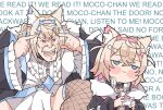  2girls :| animal_collar animal_ears bandaid_hair_ornament black_choker black_collar black_jacket blonde_hair blue_eyes blue_hair blue_hairband blush chain chibi choker closed_mouth collar crossed_bangs dog_ears dog_girl double-parted_bangs dress english_text fake_horns fingers_to_head frilled_sleeves frills frown fur-trimmed_jacket fur_trim fuwawa_abyssgard hair_between_eyes hair_ornament hairband hairclip headphones headphones_around_neck highres hololive hololive_english horns invincible_(series) jacket kukie-nyan long_sleeves meme mococo_abyssgard multicolored_hair multiple_girls open_clothes open_jacket open_mouth pink_eyes pink_hair pink_hairband puffy_long_sleeves puffy_sleeves shirt streaked_hair text_background think_mark_think!_(meme) twintails virtual_youtuber white_dress white_shirt x_hair_ornament 