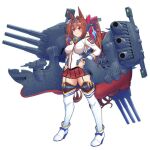  animal_ears armor boots brown_hair cannon cosplay covered_nipples crossover daiwa_scarlet_(umamusume) high_heel_boots high_heels horse_ears horse_girl kantai_collection mecha mecha_musume military_uniform moke_ro red_eyes robot skirt thighhighs twintails uchuu_senkan_yamato uchuu_senkan_yamato_2199 umamusume uniform white_thighhighs yamato_(kancolle) 