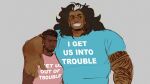  ._. 2boys arm_around_shoulder baptiste_(overwatch) bara black_hair blue_skirt chest_tattoo clothes_writing couple dark-skinned_male dark_skin facial_hair full_beard grin height_difference highres huge_pectorals i_get_us_out_of_trouble_(meme) jona-draws male_focus mature_male mauga_(overwatch) meme multiple_boys muscular muscular_male mustache overwatch overwatch_2 pink_shirt shirt shoulder_tattoo side-by-side size_difference skirt smile sparkling_aura strongman_waist t-shirt tattoo thick_eyebrows undercut unfinished upper_body yaoi 