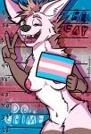  absurd_res anthro bella_leggy breasts brown_body brown_fur canid canine canis criminal female fur helloawoo hi_res lgbt_pride mammal maned_wolf nipples nude pink_body pink_fur pride_(disambiguation) pride_colors slim small_breasts solo solo_focus trans_(lore) trans_woman_(lore) wolf 