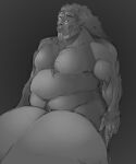  absurd_res anthro ape belly big_belly big_butt blizzard_entertainment body_hair butt chest_hair duo eyewear glasses gorilla greyscale hair_down haplorhine hi_res human human_on_anthro humanoid interspecies looking_down male male/male mammal monochrome moobs musclegut muscular nipples nude overwatch pecs penetration primate pubes roadhog_(overwatch) sex sightsear winston_(overwatch) 