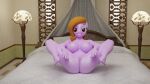  3d_(artwork) anthro big_breasts blender_(software) blender_cycles breasts digital_media_(artwork) fan_character female genitals hasbro hi_res my_little_pony pussy skippyarts solo spread_legs spreading thick_thighs 
