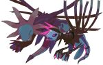 closed_eyes dragon extra_heads fangs highres hydreigon iron_jugulis no_humans open_mouth pokemon pokemon_(creature) simple_background tail v_(govvvvw) white_background wings 