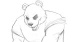  anthro bear beastars facial_scar fur giant_panda gouhin_(beastars) hi_res line_art male mammal muscular muscular_anthro muscular_arms muscular_male rolled_up_sleeves scar smile stocky thirstydraws 