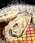  absurdres cooking dated food food_focus highres no_humans original oyster signature steam tainosuke 