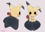  anthro big_butt black_body butt clothing costume duo female generation_7_pokemon genitals hi_res huge_butt huge_hips huge_thighs looking_at_viewer mimikyu mu_(artist) nintendo pokemon pokemon_(species) pussy thick_thighs wide_hips 