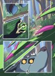  agious anthro comic deer faceless_character felid feline feral generation_9_pokemon grass hi_res mammal nintendo plant pokemon pokemon_(species) solo tree 